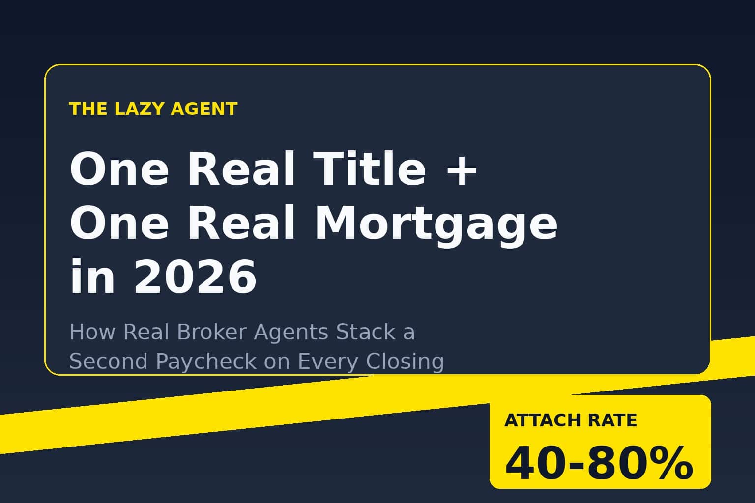 Read more about the article One Real Title and One Real Mortgage in 2026: How Real Broker Agents Stack a Second Paycheck on Every Closing